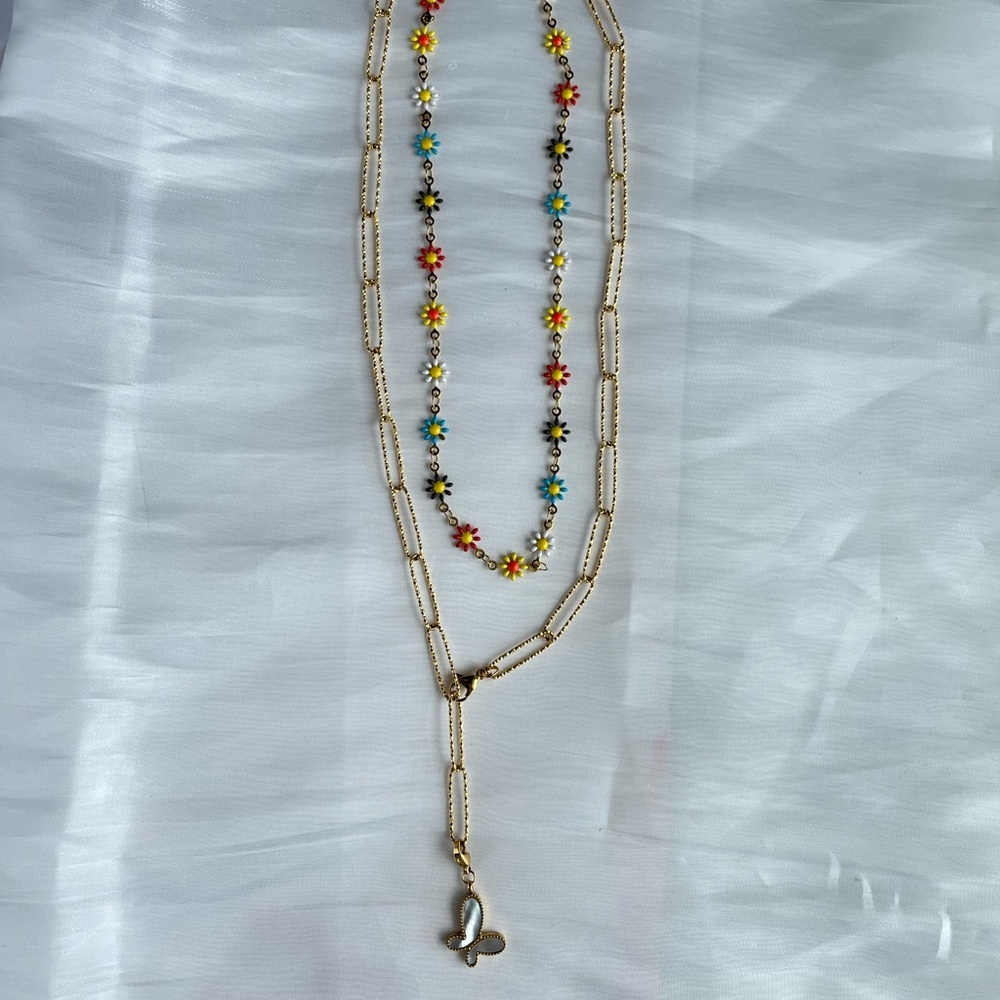 Paper clip chain & sun flower chain sets